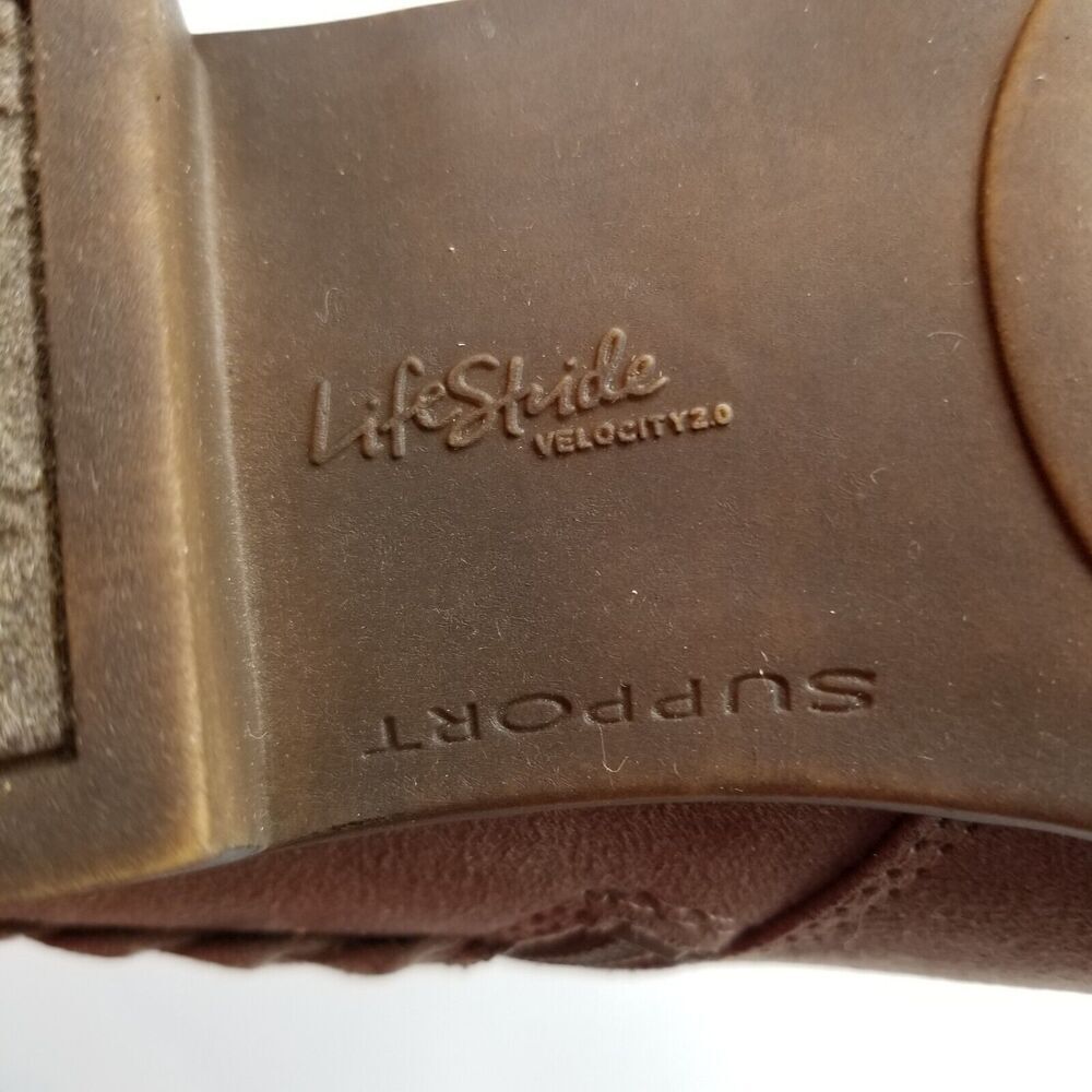LifeStride Women's Adriana Booties Size 8M Brown Ankle Block Heel Side Zip - Picture 7 of 10